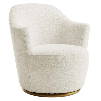 Modway EEI-5311-WHI Nora Boucle Upholstered Swivel Chair White