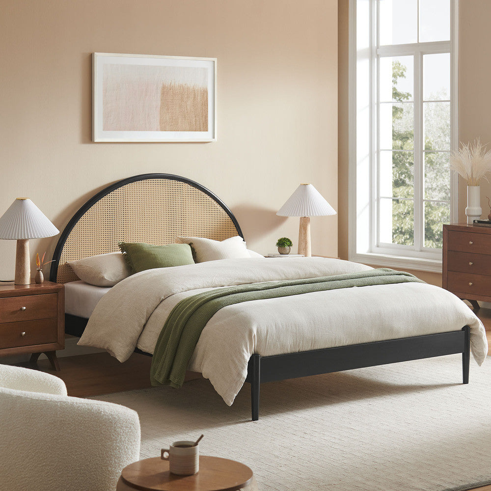 Modway Odette Queen Arched Rattan Cane Platform Bed by Modway-MOD-7214