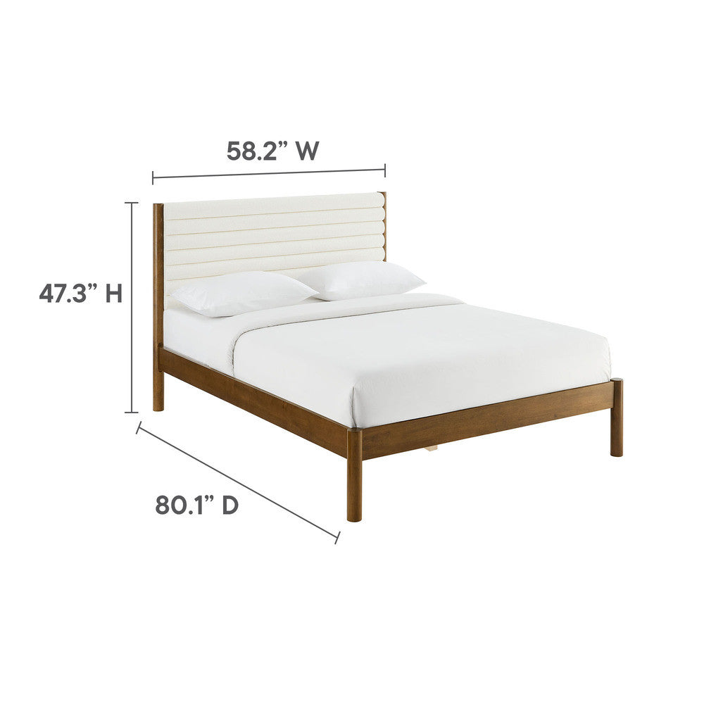 MOD-7197 Olea Channel Tufted Boucle Solid Wood Full Platform Bed by Modway