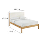 MOD-7199 Olea Channel Tufted Boucle Solid Wood King Platform Bed by Modway