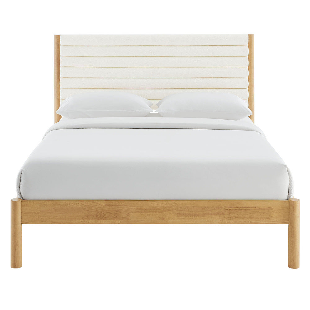 MOD-7199 Olea Channel Tufted Boucle Solid Wood King Platform Bed by Modway