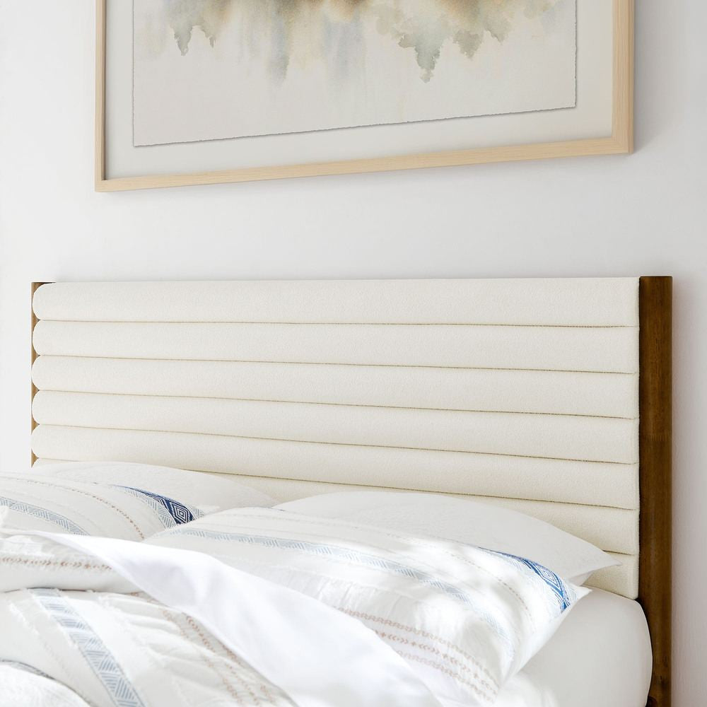 MOD-7199 Olea Channel Tufted Boucle Solid Wood King Platform Bed by Modway