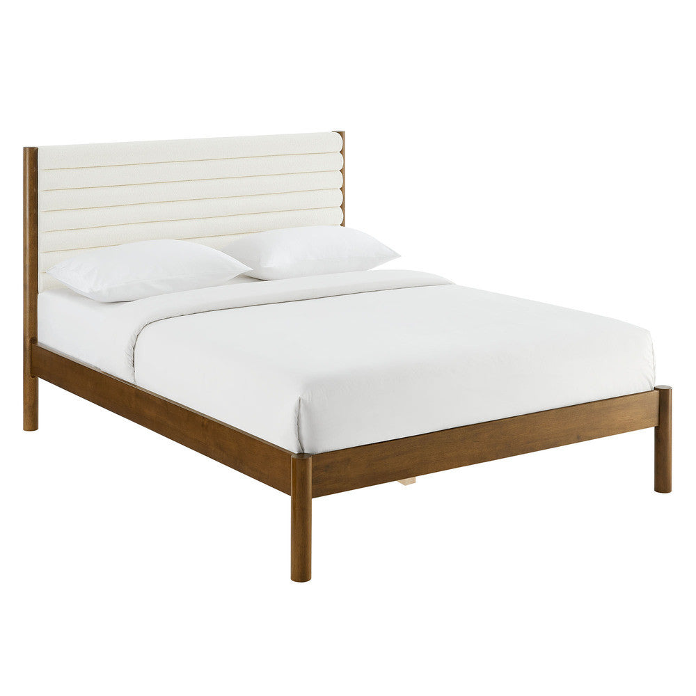 MOD-7199 Olea Channel Tufted Boucle Solid Wood King Platform Bed by Modway
