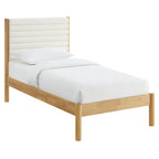 MOD-7196 Olea Channel Tufted Boucle Solid Wood Twin Platform Bed by Modway