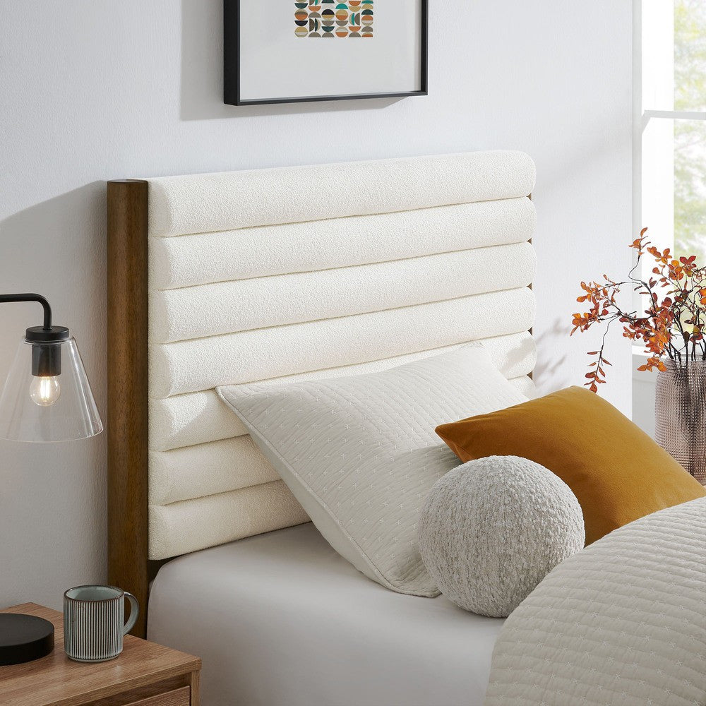 MOD-7196 Olea Channel Tufted Boucle Solid Wood Twin Platform Bed by Modway