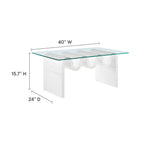 EEI-6900 Ondine Glass Top Coffee Table by Modway