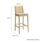 Modway Ovard Wood and Rattan Bar Stool by Modway-EEI-7289-NAT-BEI