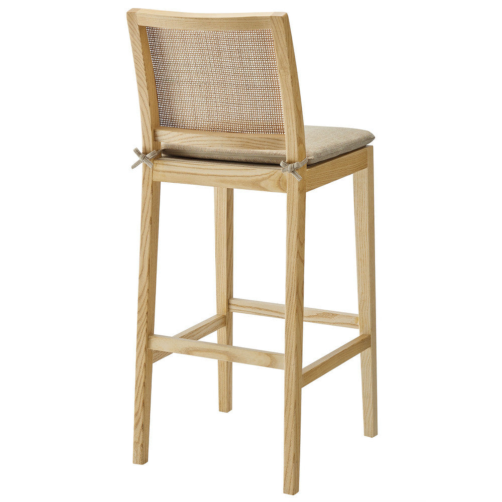 Modway Ovard Wood and Rattan Bar Stool by Modway-EEI-7289-NAT-BEI