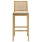 Modway Ovard Wood and Rattan Bar Stool by Modway-EEI-7289-NAT-BEI