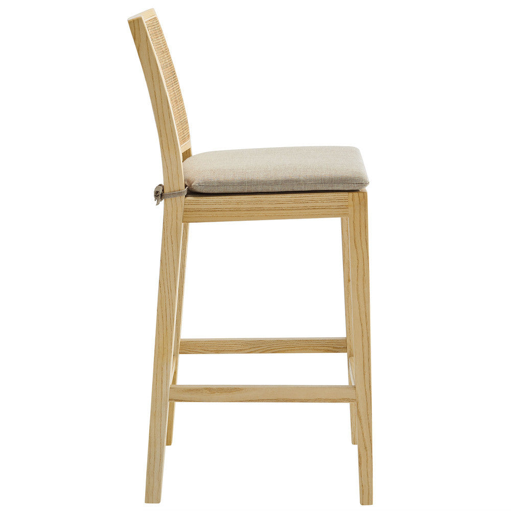Modway Ovard Wood and Rattan Counter Stool by Modway-EEI-7290-NAT-BEI