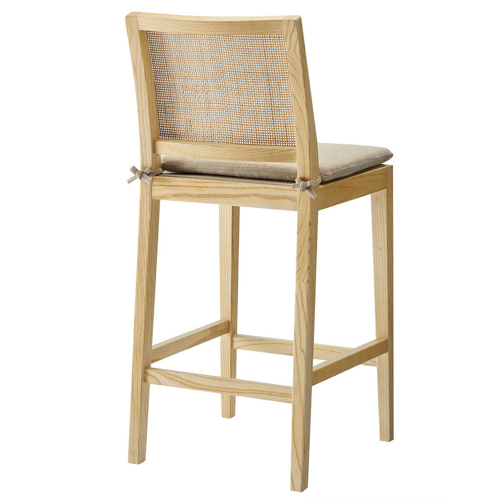 Modway Ovard Wood and Rattan Counter Stool by Modway-EEI-7290-NAT-BEI