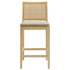 Modway Ovard Wood and Rattan Counter Stool by Modway-EEI-7290-NAT-BEI