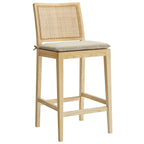 Modway Ovard Wood and Rattan Counter Stool by Modway-EEI-7290-NAT-BEI