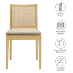 Modway Ovard Wood and Rattan Dining Chair by Modway-EEI-7288-NAT-BEI