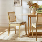 Modway Ovard Wood and Rattan Dining Chair by Modway-EEI-7288-NAT-BEI