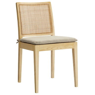Modway EEI-7288-NAT-BEI Ovard Wood and Rattan Dining Chair Natural
