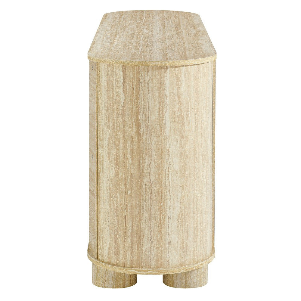 EEI-7015-TRA Overture 63" Oval Faux Travertine Sideboard by Modway