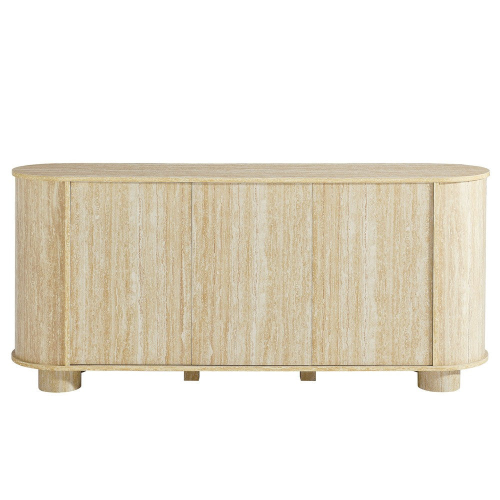 EEI-7015-TRA Overture 63" Oval Faux Travertine Sideboard by Modway