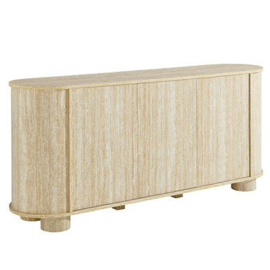 Modway EEI-7015-TRA Overture 63" Oval Faux Travertine Sideboard Travertine