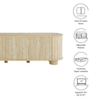 EEI-7016-TRA Overture 63" Oval Faux Travertine TV Stand by Modway