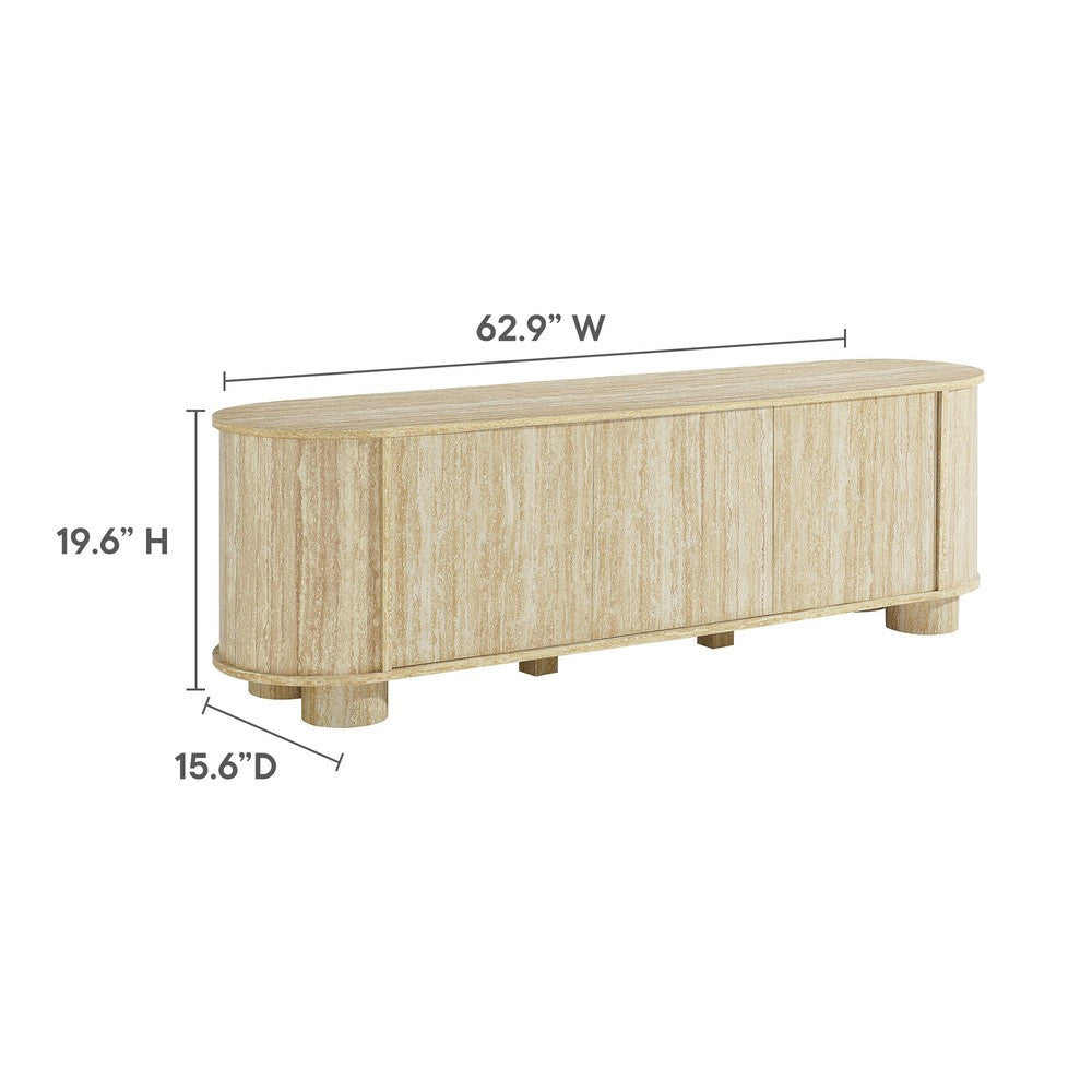 EEI-7016-TRA Overture 63" Oval Faux Travertine TV Stand by Modway