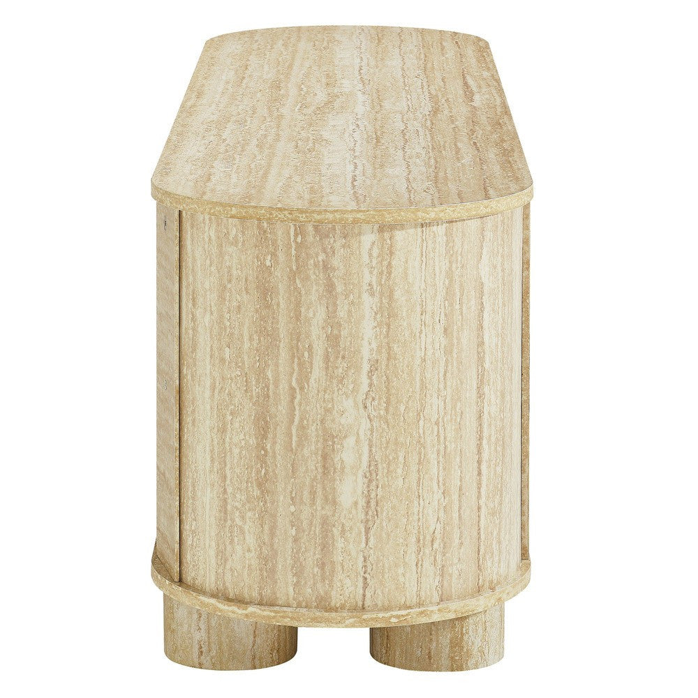 EEI-7016-TRA Overture 63" Oval Faux Travertine TV Stand by Modway