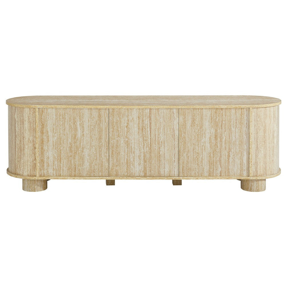 EEI-7016-TRA Overture 63" Oval Faux Travertine TV Stand by Modway