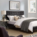 MOD-5854-BLK Paisley Tufted Upholstered Faux Leather Full / Queen Headboard by Modway