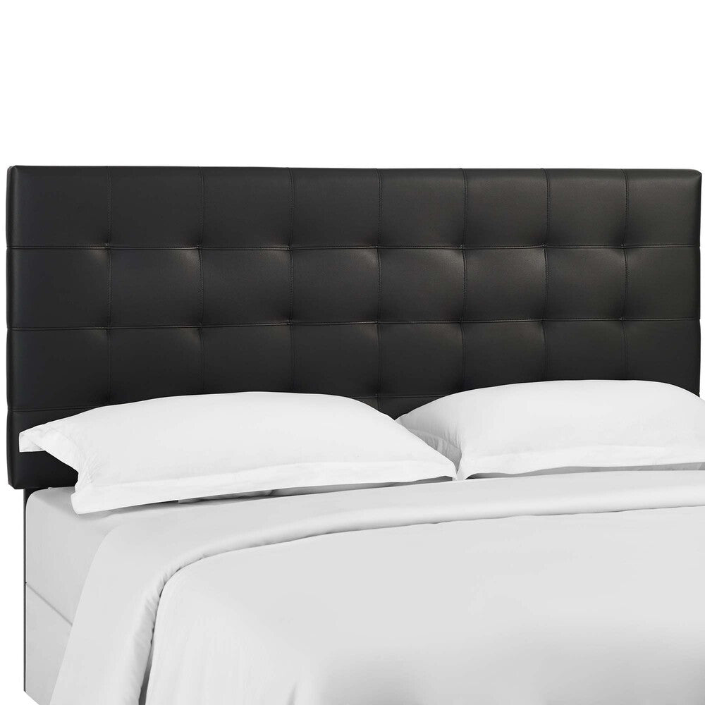 MOD-5854-BLK Paisley Tufted Upholstered Faux Leather Full / Queen Headboard by Modway