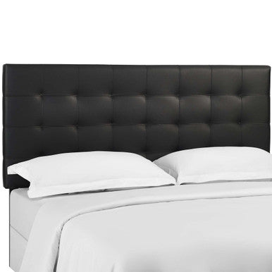 Modway MOD-5854-BLK Paisley Tufted Upholstered Faux Leather Full / Queen Headboard Black