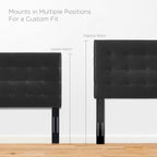 MOD-5857-BLK Paisley Tufted Upholstered Faux Leather King and California King Headboard by Modway