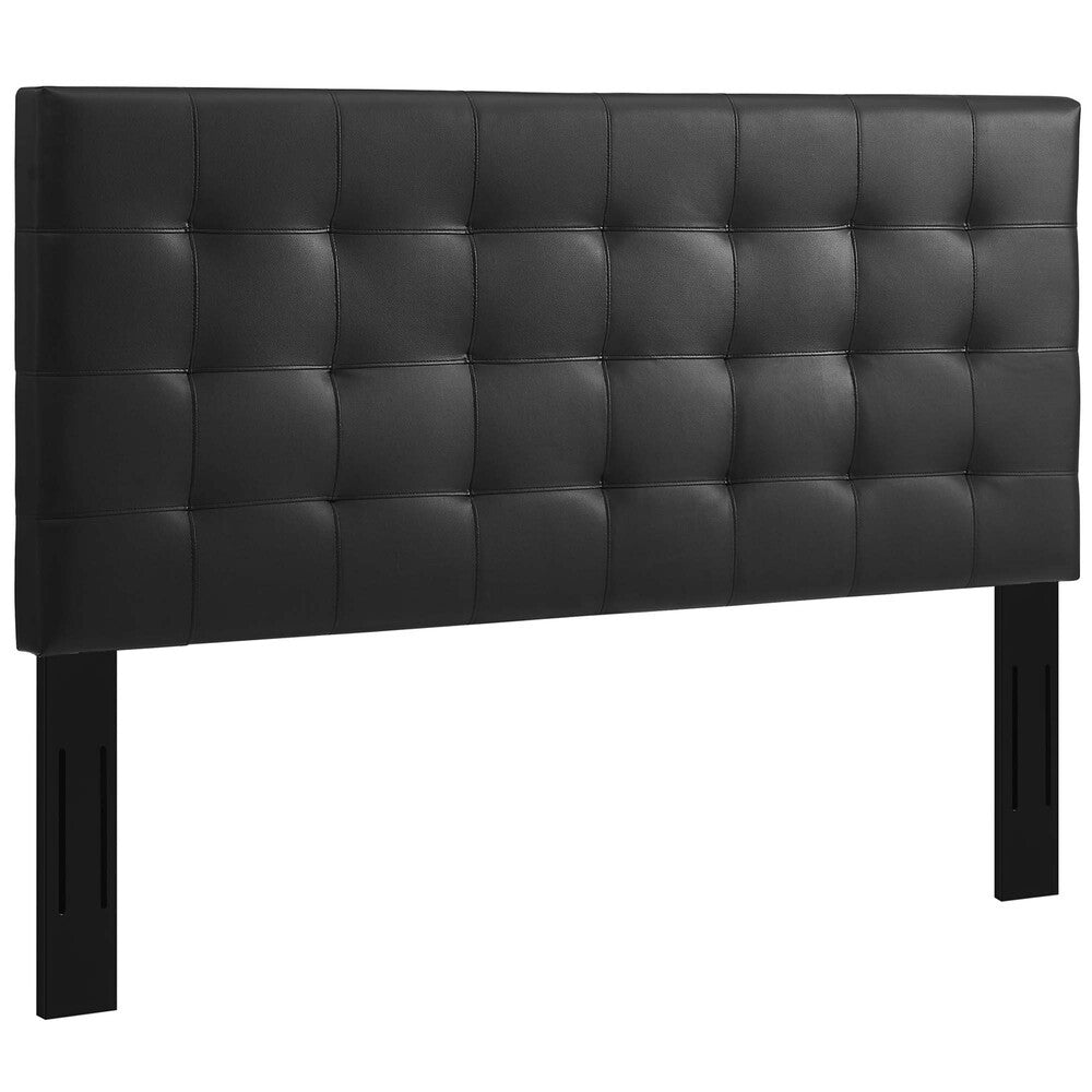 MOD-5857-BLK Paisley Tufted Upholstered Faux Leather King and California King Headboard by Modway