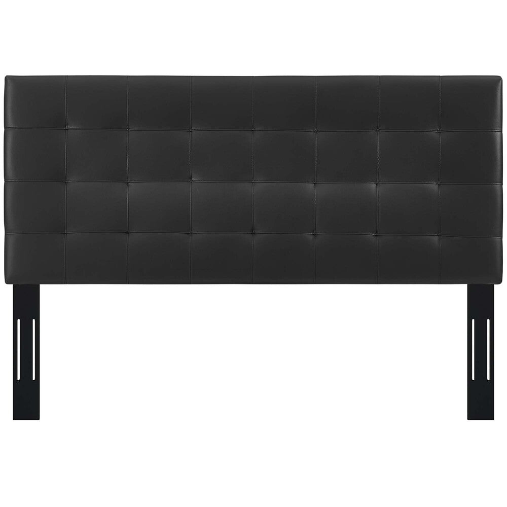 MOD-5857-BLK Paisley Tufted Upholstered Faux Leather King and California King Headboard by Modway