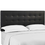 MOD-5857-BLK Paisley Tufted Upholstered Faux Leather King and California King Headboard by Modway