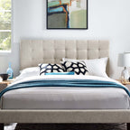 Modway Paisley Tufted Upholstered Linen Fabric King and California King Headboard by Modway-MOD-5855-BEI