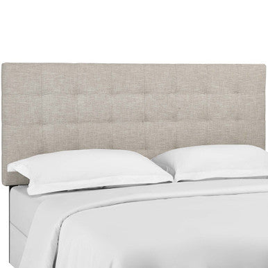 Modway MOD-5855-BEI Paisley Tufted Upholstered Linen Fabric King and California King Headboard Beige