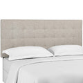 Modway MOD-5855-BEI Paisley Tufted Upholstered Linen Fabric King and California King Headboard Beige