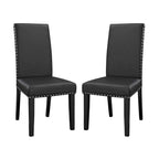Modway Parcel Vinyl Dining Side Chair Set of 2 by Modway-EEI-3553-BLK