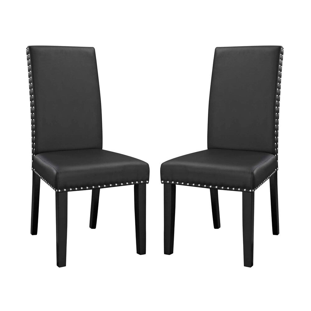 Modway Parcel Vinyl Dining Side Chair Set of 2 by Modway-EEI-3553-BLK