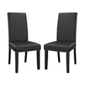 Modway EEI-3553-BLK Parcel Vinyl Dining Side Chair Set of 2 Black