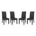 Modway EEI-3554-BLK Parcel Vinyl Dining Side Chair Set of 4 Black