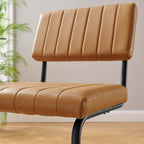 EEI-6470-BLK-TAN Parity Vegan Leather Dining Side Chairs Set of 2 by Modway