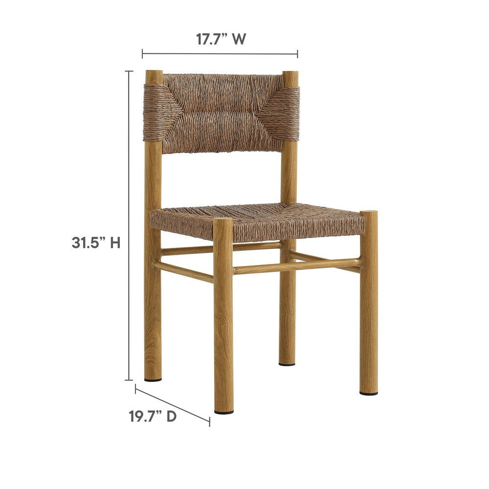 EEI-7064 Parkland 7-Piece Rectangular Outdoor Patio Rattan and Aluminum Dining Table and Chairs Set by Modway