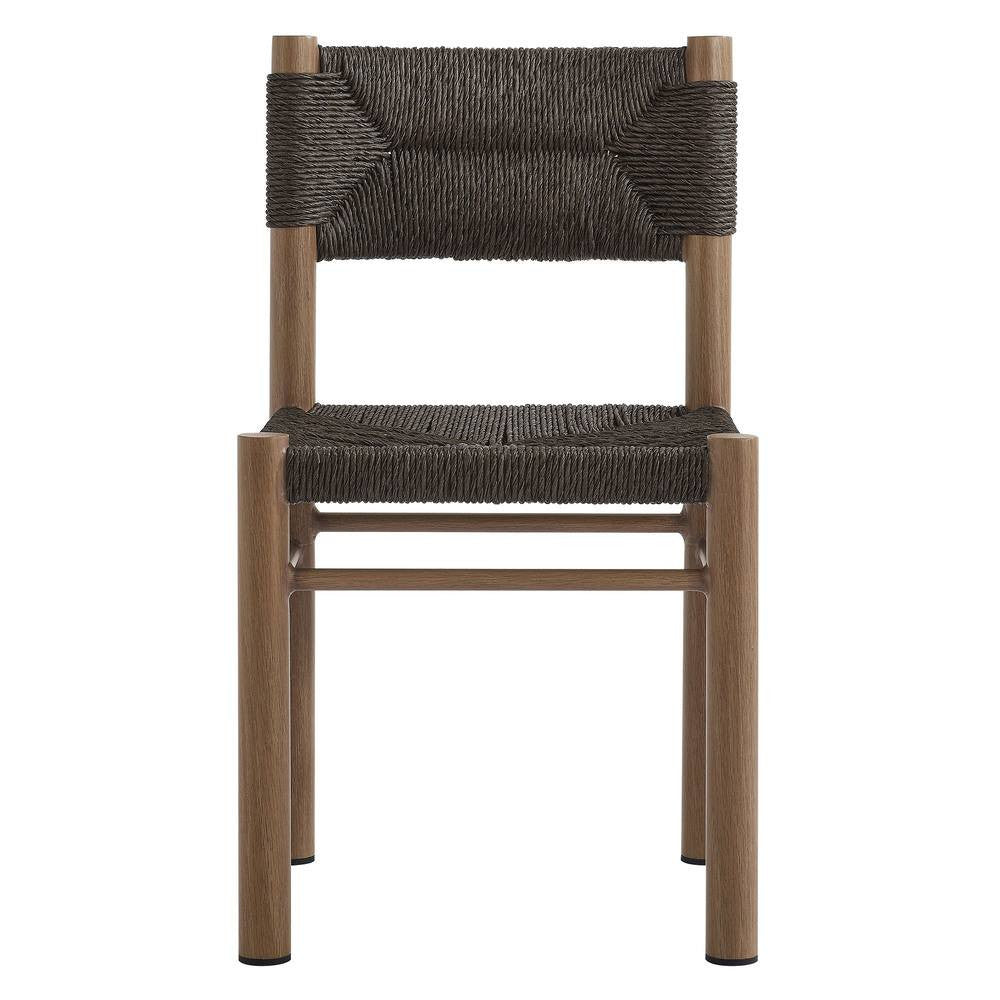 EEI-7064 Parkland 7-Piece Rectangular Outdoor Patio Rattan and Aluminum Dining Table and Chairs Set by Modway