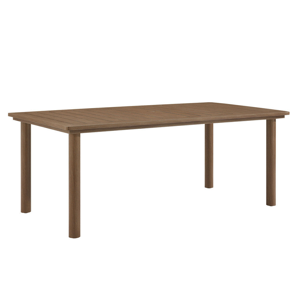 EEI-7064 Parkland 7-Piece Rectangular Outdoor Patio Rattan and Aluminum Dining Table and Chairs Set by Modway