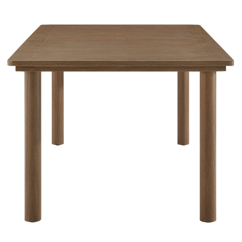 EEI-7064 Parkland 7-Piece Rectangular Outdoor Patio Rattan and Aluminum Dining Table and Chairs Set by Modway