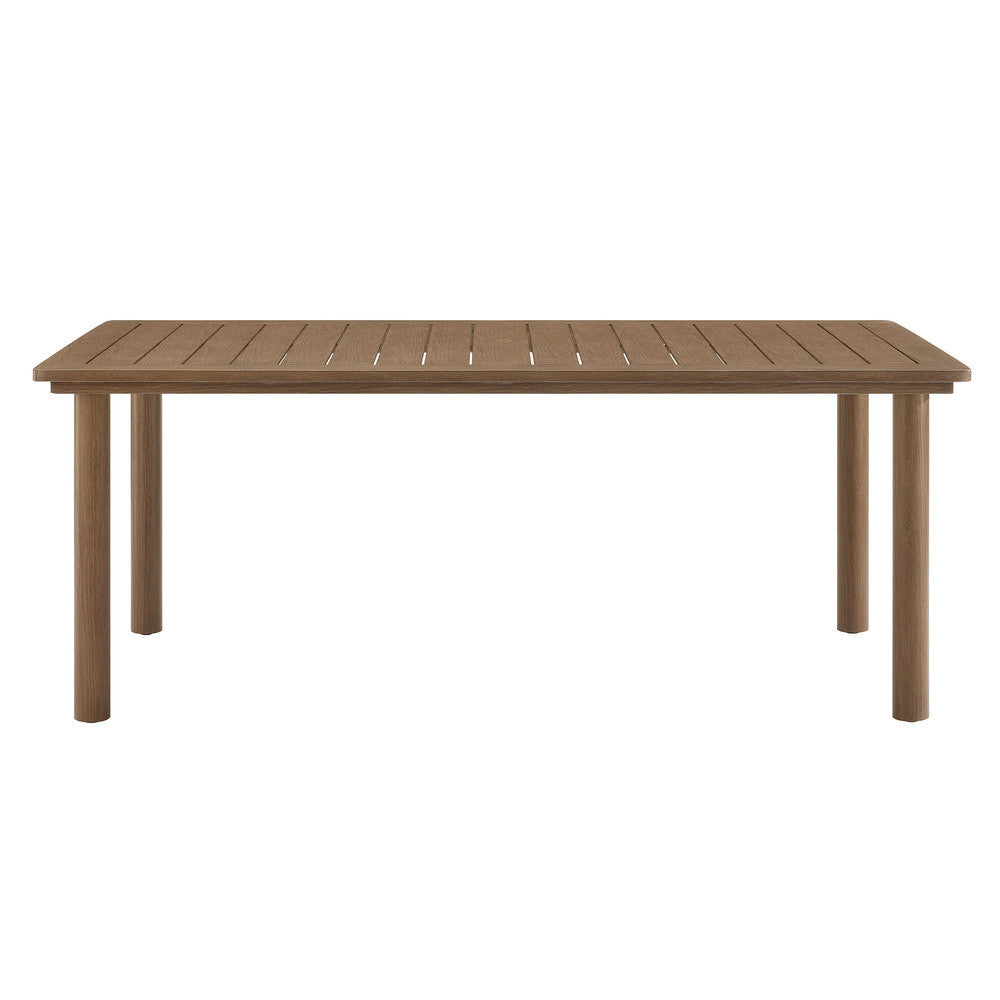 EEI-7064 Parkland 7-Piece Rectangular Outdoor Patio Rattan and Aluminum Dining Table and Chairs Set by Modway