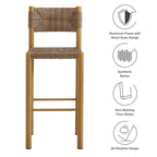 EEI-6984 Parkland Outdoor Patio Rattan and Aluminum Bar Stools Set of 2 by Modway