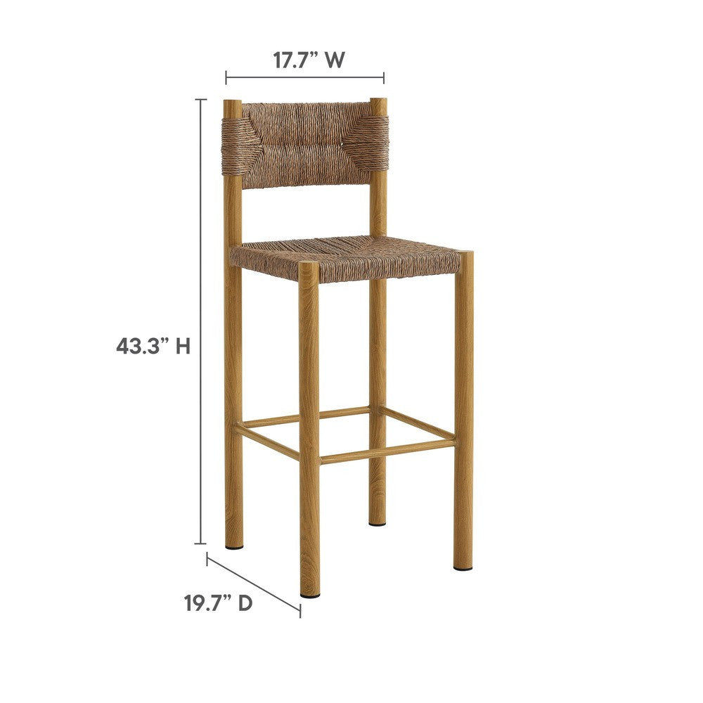 EEI-6984 Parkland Outdoor Patio Rattan and Aluminum Bar Stools Set of 2 by Modway