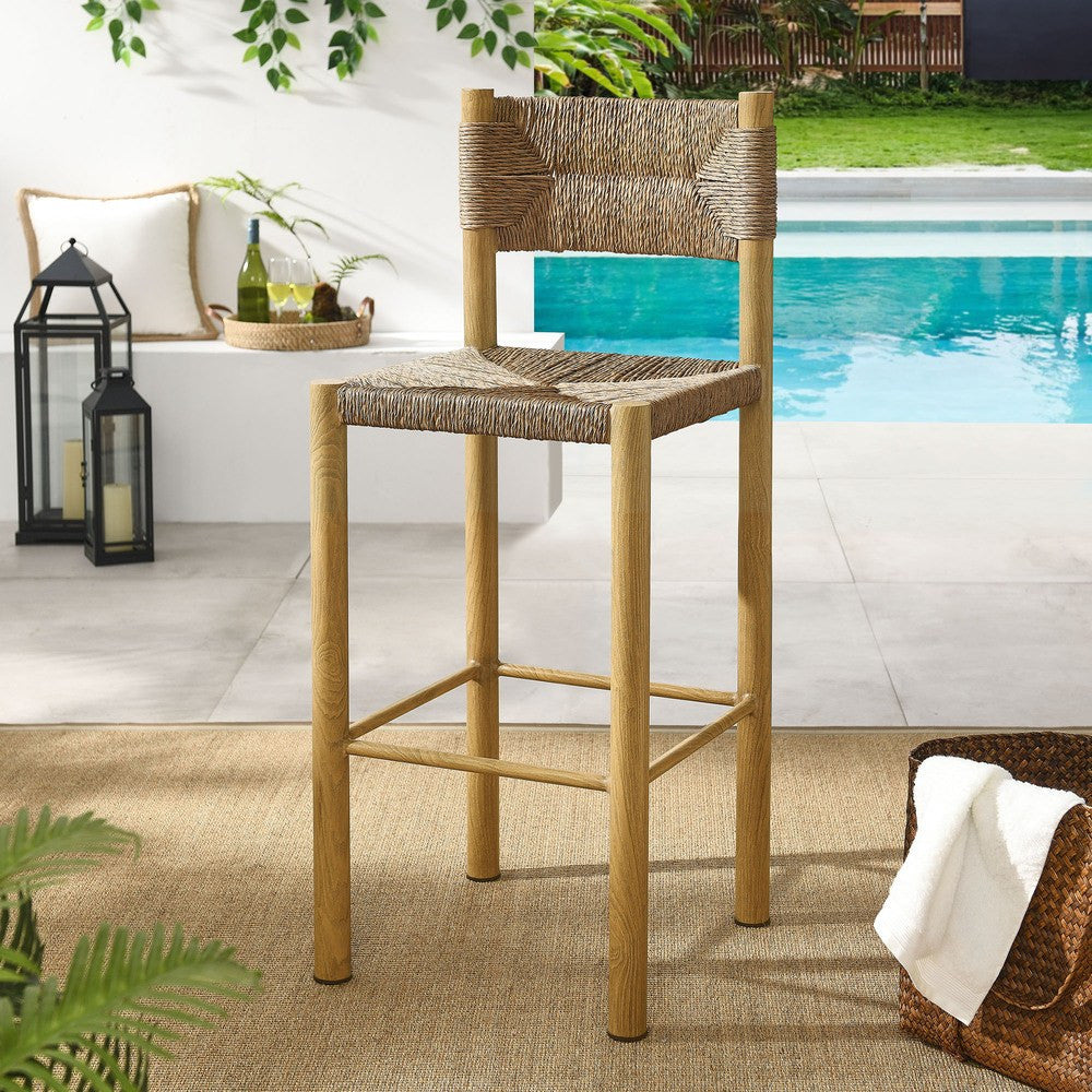EEI-6984 Parkland Outdoor Patio Rattan and Aluminum Bar Stools Set of 2 by Modway